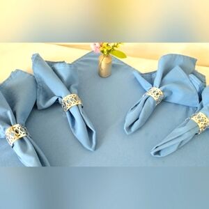 Vintage 70s Silver Plate Filigree Napkin Rings